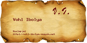 Vohl Ibolya névjegykártya